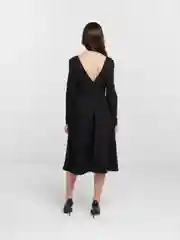 Черный женское длинное платье, с А-силуэтом и длинным рукавом