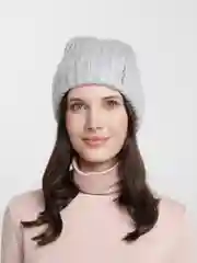 Серый шапка женская вязаная Минора