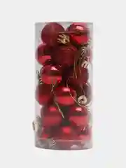 Красный елочные игрушки, диаметр 3 см, 24 штуки