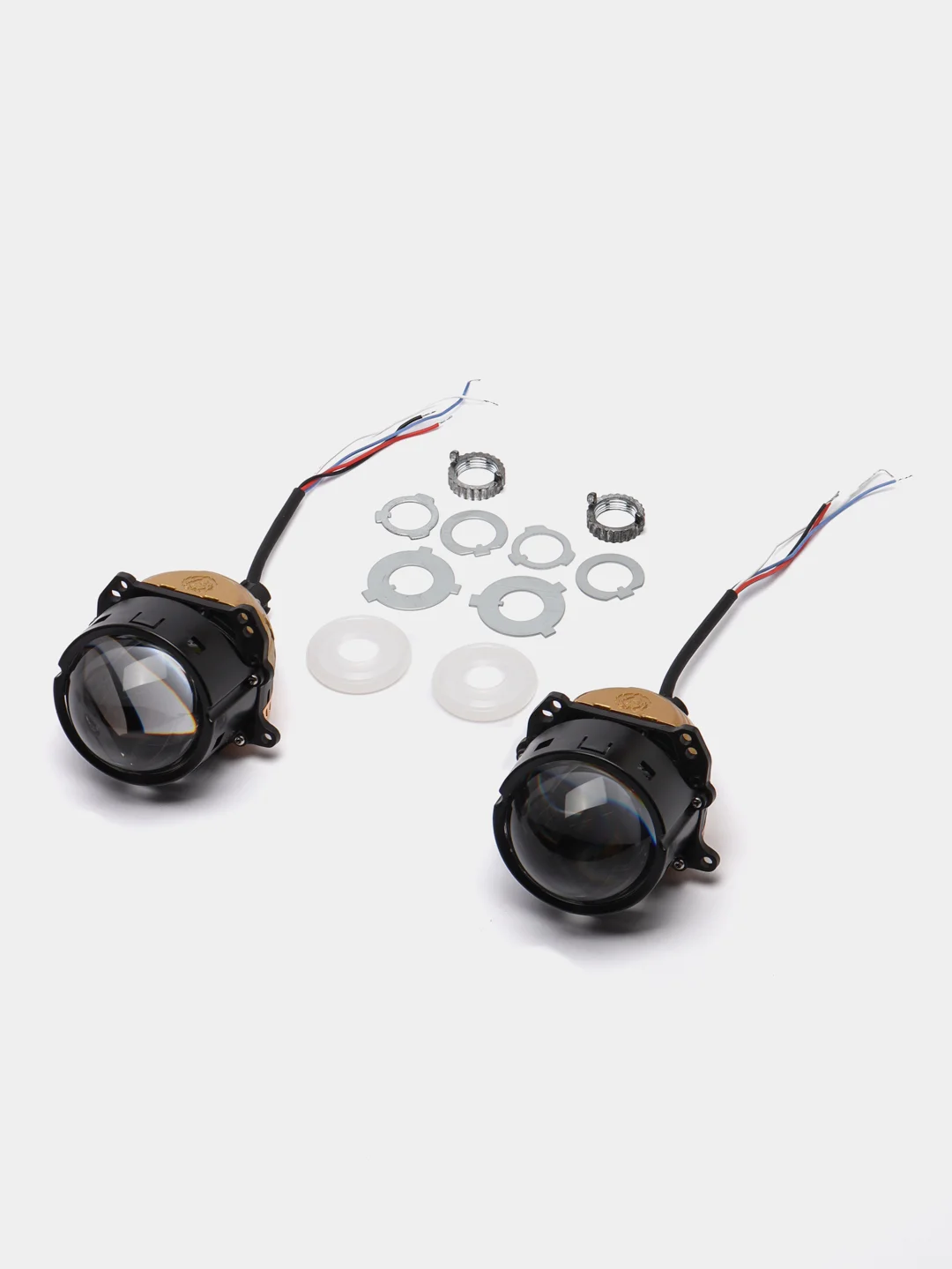 Светодиодные линзы Bi-Led Aozoom A15 автомобильные, 2 штуки