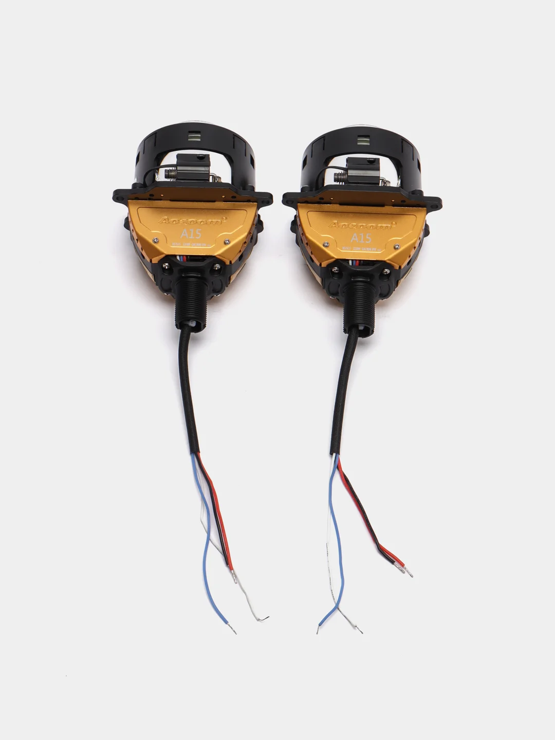 Светодиодные линзы Bi-Led Aozoom A15 автомобильные, 2 штуки