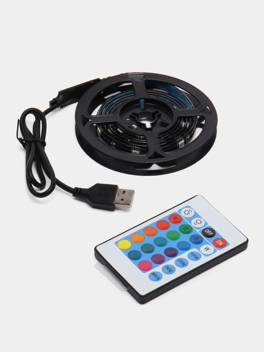 Светодиодная LED RGB лента USB, IP65. Длина 1, 2, 3,4,5 метра. 16 разных цветов от пульта