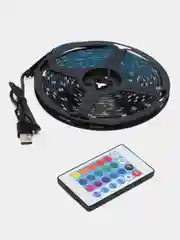 Светодиодная LED RGB лента USB, IP65. Длина 1, 2, 3,4,5 метра. 16 разных цветов от пульта