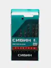 Набор сверл по бетону СИБИН, для ударной дрели, 8 штук: 3, 4, 5, 6, 7, 8, 9, 10 мм