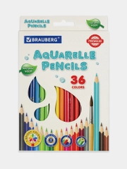 Карандаши акварельные цветные мягкие 36 ярких цветов, BRAUBERG PREMIUM, КОМПЛЕКТ, 880551