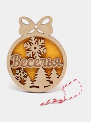 Новогодние елочные игрушки из дерева с пожеланиями