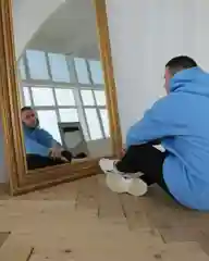 Молочный худи с вышивкой ЯПЕРВЫЙ, оверсайз