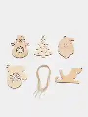 Новогодние елочные игрушки из дерева для декора и творчества