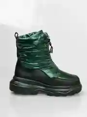 Зеленый дутики женские, зимние, с мехом