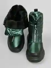 Зеленый дутики женские, зимние, с мехом