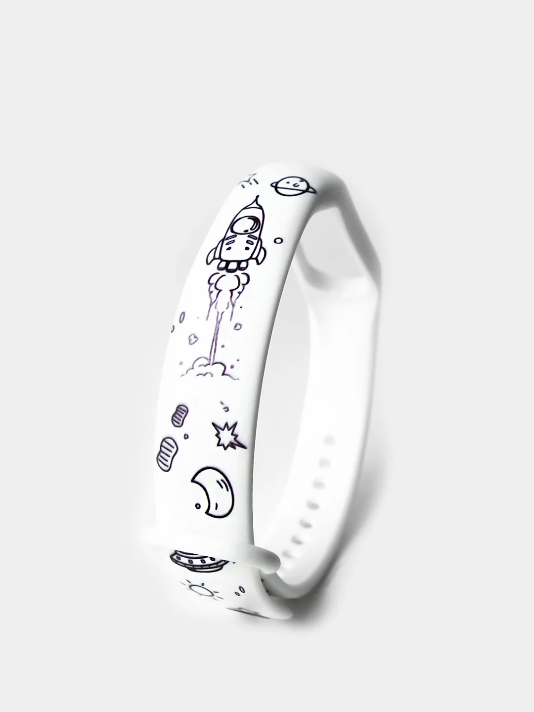 Белый ремешки с рисунком для Xiaomi Mi Band 7/6/5/4/3