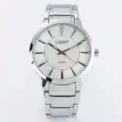 Серебряный мужские наручные часы Curren 8001 с хронографом в подарочной упаковке