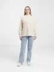 Бежевый свитер женский Oversized, вязаный, в черном и бежевом оттенке