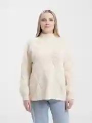 Бежевый свитер женский Oversized, вязаный, в черном и бежевом оттенке