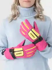 Розовый горнолыжные перчатки, теплые зимние, болоньевые унисекс