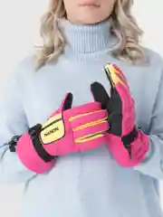 Розовый горнолыжные перчатки, теплые зимние, болоньевые унисекс