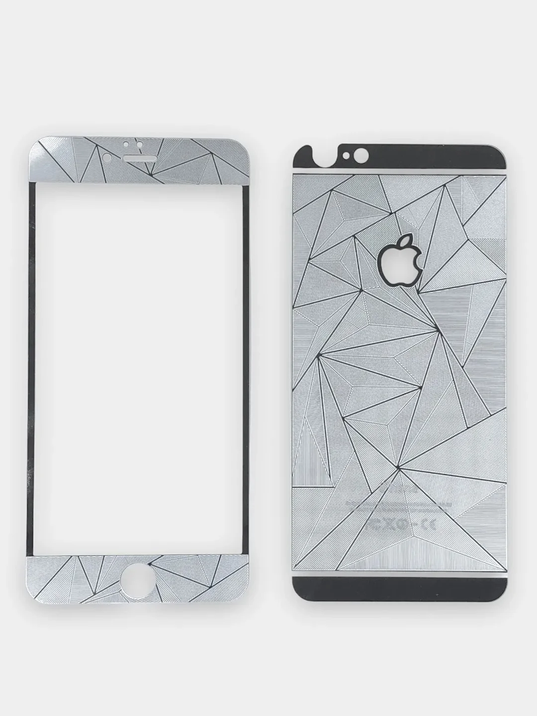 Серебряный защитное стекло на экран и заднюю часть iPhone 6 Plus, 6S Plus