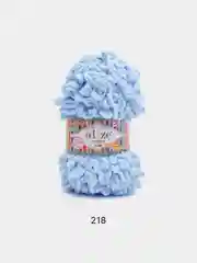Светло-синий пряжа Alize Puffy Fine, петельки маленькие, 100 г, 14 м
