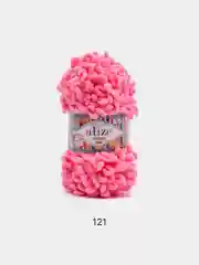 Тёмно-розовый пряжа Alize Puffy Fine, петельки маленькие, 100 г, 14 м