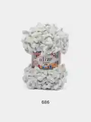 Серебряный пряжа Alize Puffy Fine, петельки маленькие, 100 г, 14 м