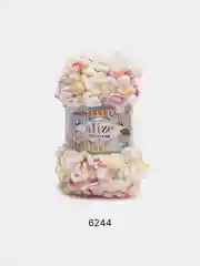 Светло-жёлтый пряжа Alize Puffy Fine Color, петельки маленькие, 100 г, 14 м