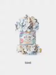 Пастельно-коралловый пряжа Alize Puffy Fine Color, петельки маленькие, 100 г, 14 м