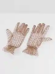 Бежевый перчатки длинные атласные сетчатые женские, 15 цветов