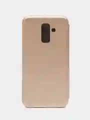Золотой чехол книжка Samsung Galaxy A6 Plus 2018 / J8 2018, Самсунг Галакси А6 Плюс / Джи8 2018