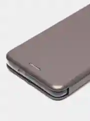 Серебряный чехол-книжка Samsung Galaxy S21 FE, Самсунг Галакси С21 ФЕ