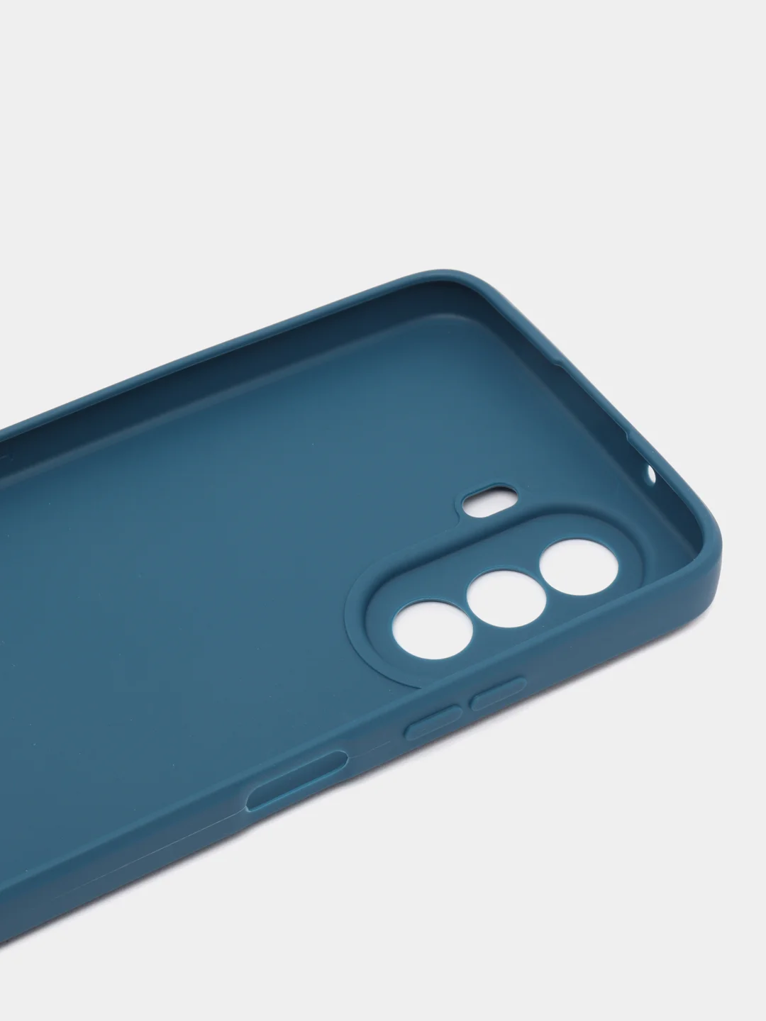 Синий силиконовый чехол BROSCORP для Huawei Nova Y70, Y70 Plus, Y71 матовый с защитой камер