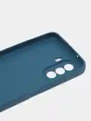 Синий силиконовый чехол BROSCORP для Huawei Nova Y70, Y70 Plus, Y71 матовый с защитой камер