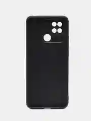 Черный чехол BROSCORP для Xiaomi Redmi 10C матовый силиконовый тонкий, бортик вокруг камер