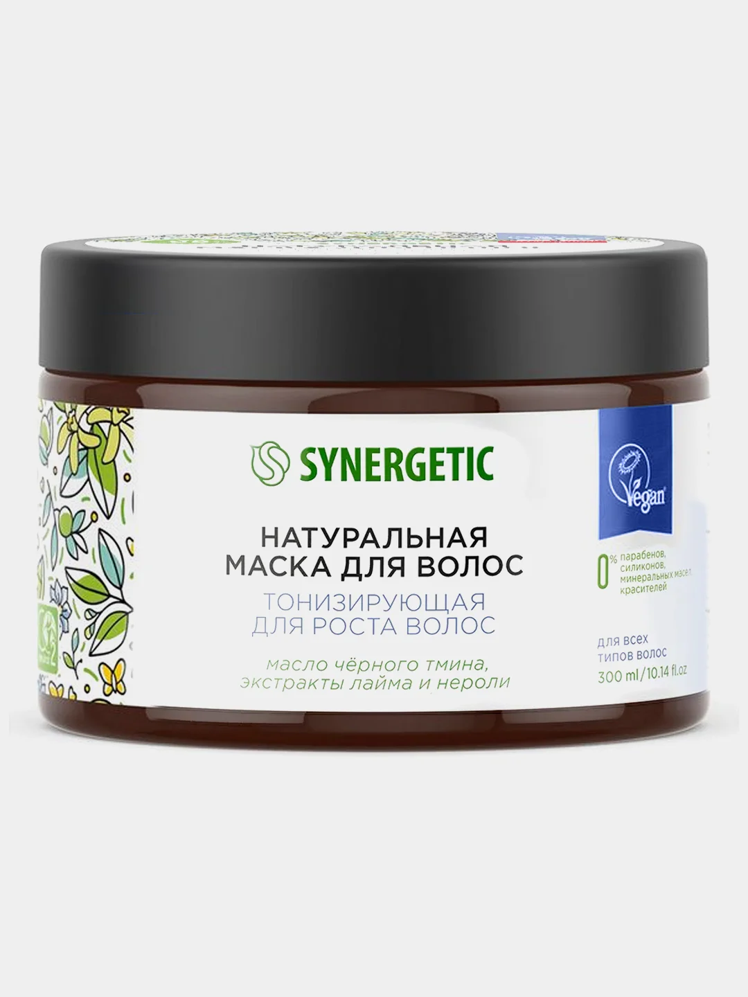 Натуральная маска SYNERGETIC, тонизирующая, для роста волос, 300 мл