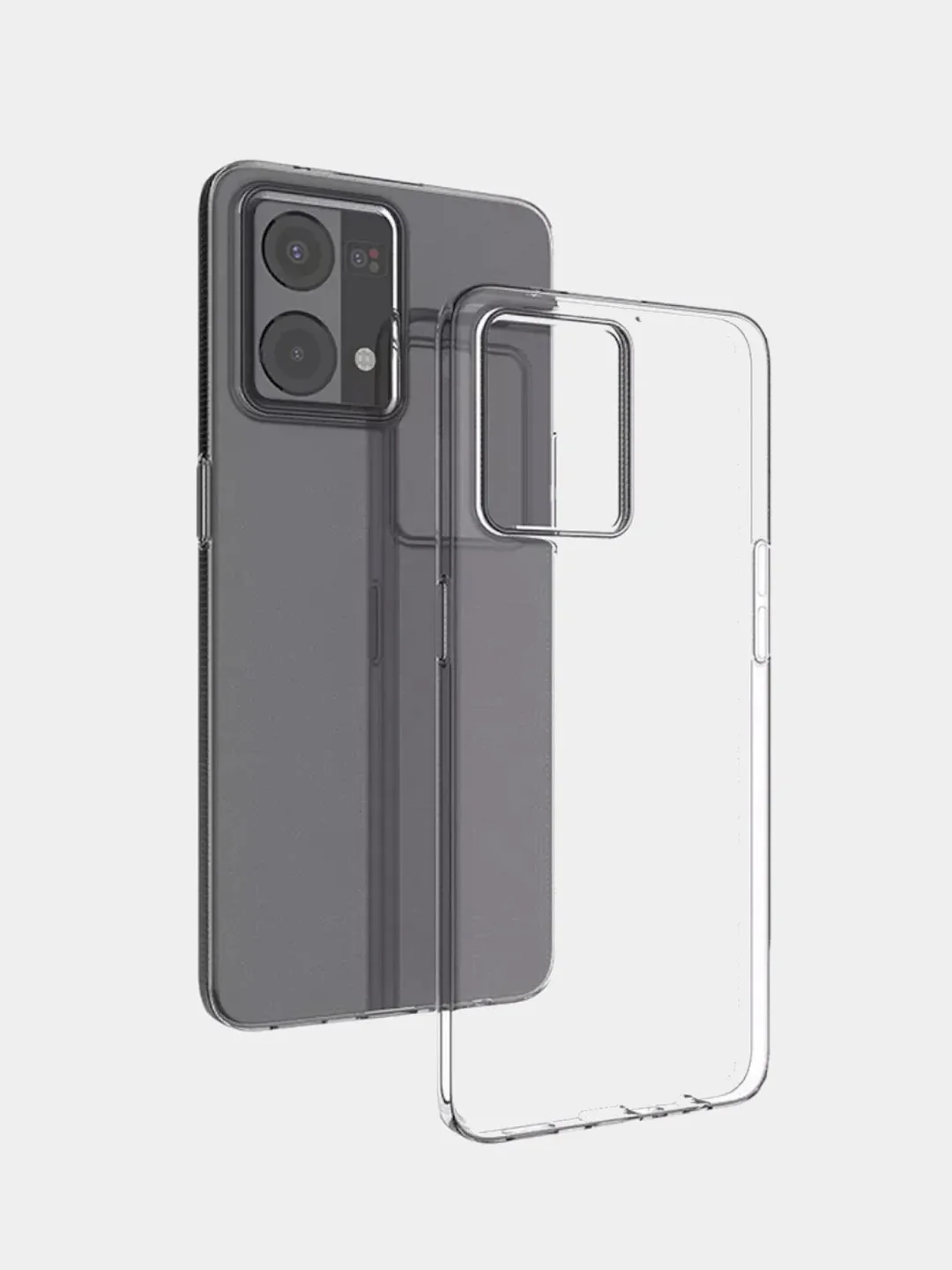 Прозрачный чехол для Oppo Reno 7, прозрачный, силиконовый