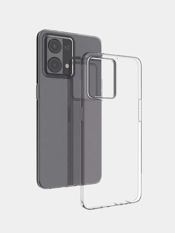 Чехол для Oppo Reno 7, прозрачный, силиконовый
