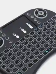 Черный игровая клавиатура мини i8 OT-PCM25, беспроводная, тачпад, RGB подсветка, для Smart TV
