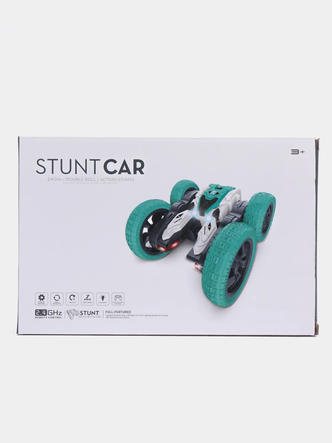 Зеленый машинка трюковая на пульте управления Stunt Car 360 на радиоуправлении