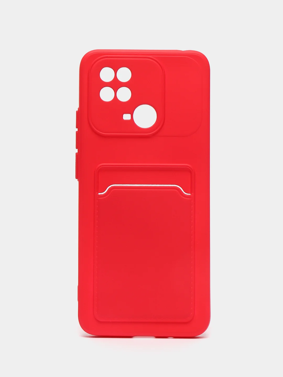 Вишнёвый чехол для Xiaomi Redmi 10C / Poco C40, Сяоми Редми 10С силиконовый, с карманом для карты
