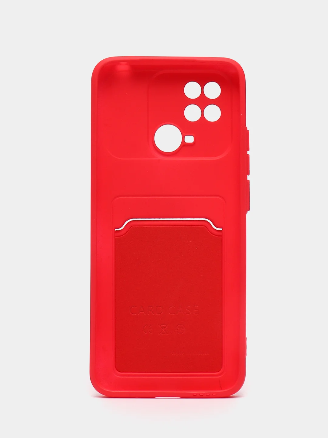 Вишнёвый чехол для Xiaomi Redmi 10C / Poco C40, Сяоми Редми 10С силиконовый, с карманом для карты