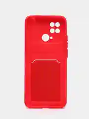 Вишнёвый чехол для Xiaomi Redmi 10C / Poco C40, Сяоми Редми 10С силиконовый, с карманом для карты