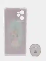 Аметистовый чехол для Realme C35 Реалми  С35 пластиковый с рисунком и попсокетом