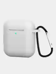 Чехол для наушников AirPods 1, 2, с карабином, силиконовый