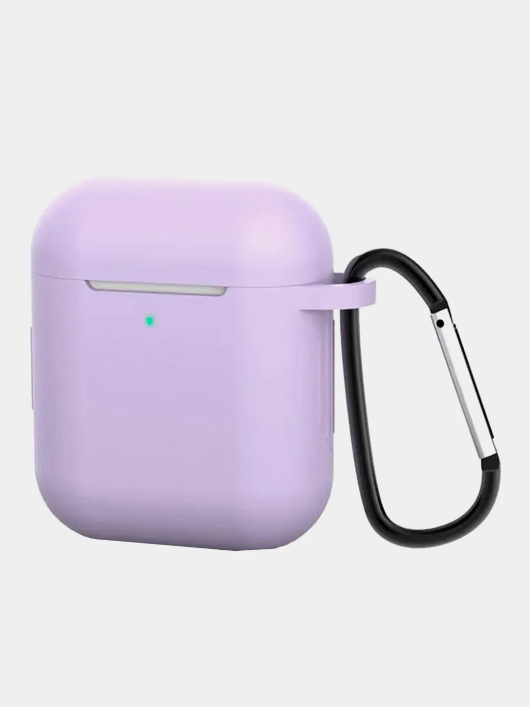 Лавандовый чехол для наушников AirPods 1, 2, с карабином, силиконовый