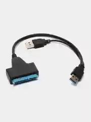 Белый кабель-переходник Sata-USB, для подключения жестких дисков 2.5 и SSD к ноутбуку