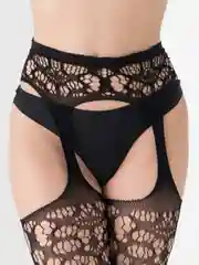 Черный женские чулки в сетку