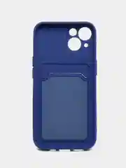 Синий чехол для Apple  iPhone 13 PRO, с защитой камеры и держателем для карт