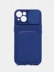 Синий чехол для Apple  iPhone 13 PRO, с защитой камеры и держателем для карт