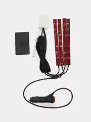 Черный подсветка ног салона в авто, 9-18 светодиодов, прикуриватель, USB, приложение