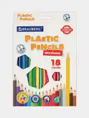Карандаши цветные классические мягкие, 18 ярких цветов, BRAUBERG PREMIUM, КОМПЛЕКТ, 880546