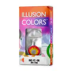 Алый карнавальные цветные линзы Illusion Rio, 8, 6, 3 месяца, 2 блистера